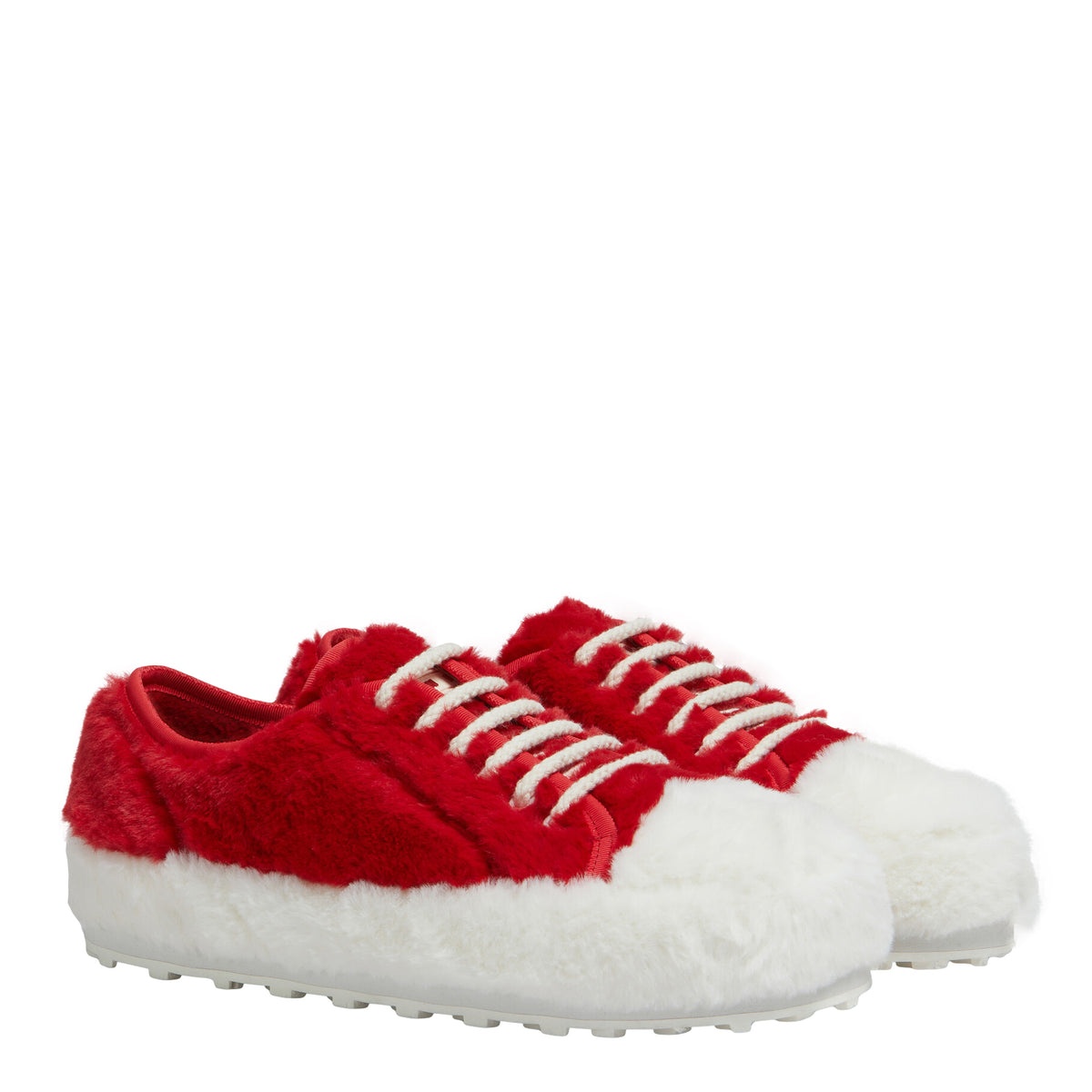 WOMEN'S FLUFFY SNEAKERS (RED/WHITE) - 2