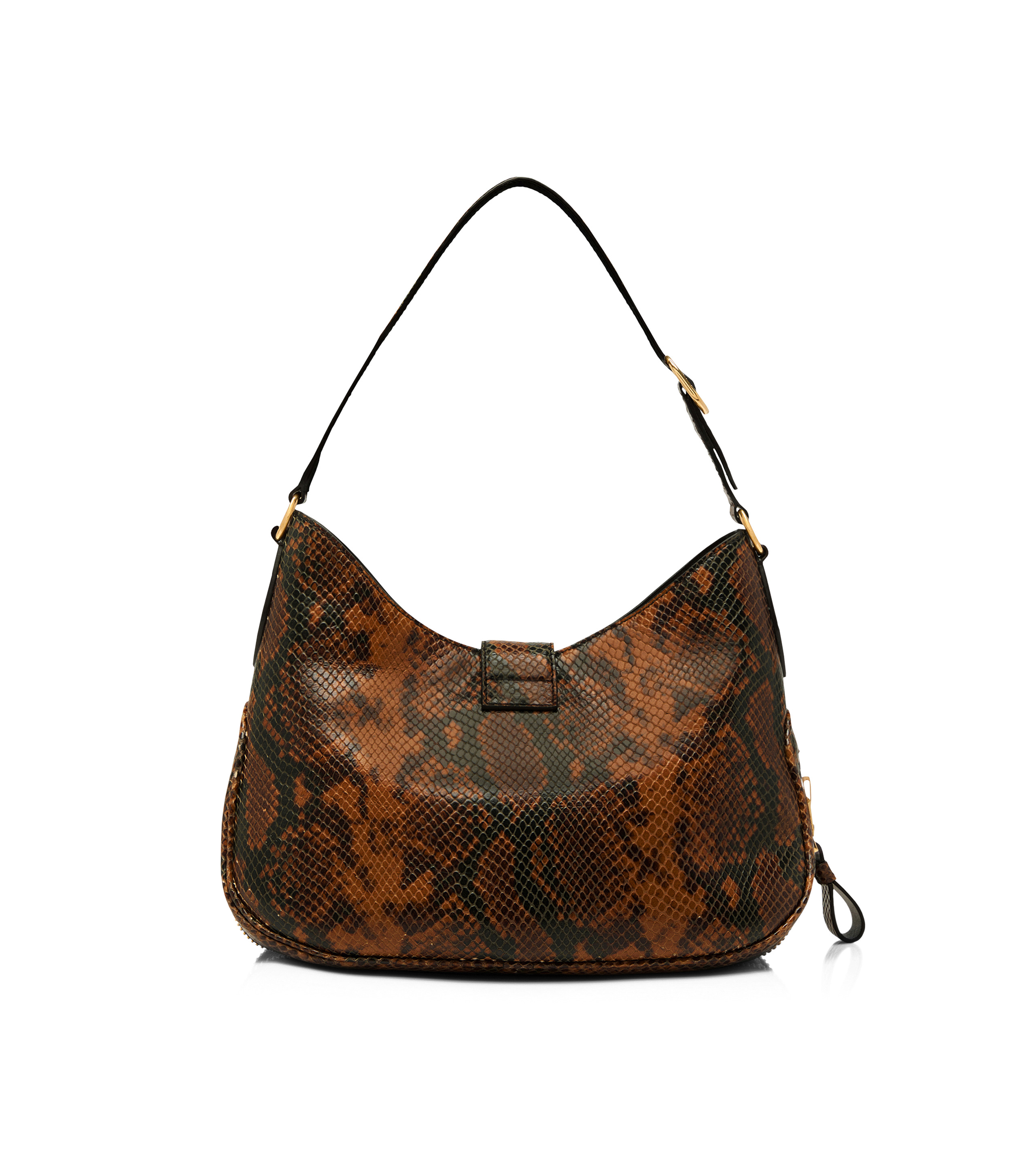 STAMPED PYTHON LEATHER MONARCH MEDIUM HOBO - 3