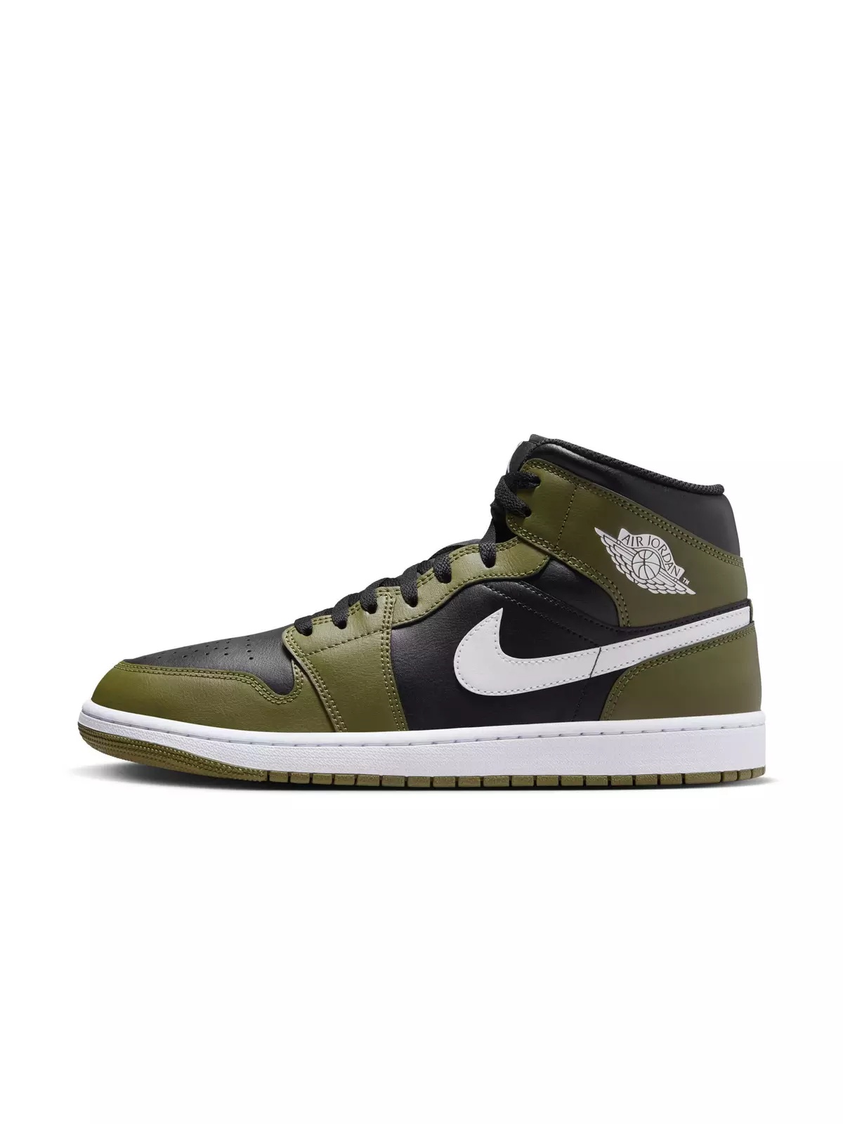 1 Mid "Black/White/Medium Olive/Sail" Men's Shoe - 3