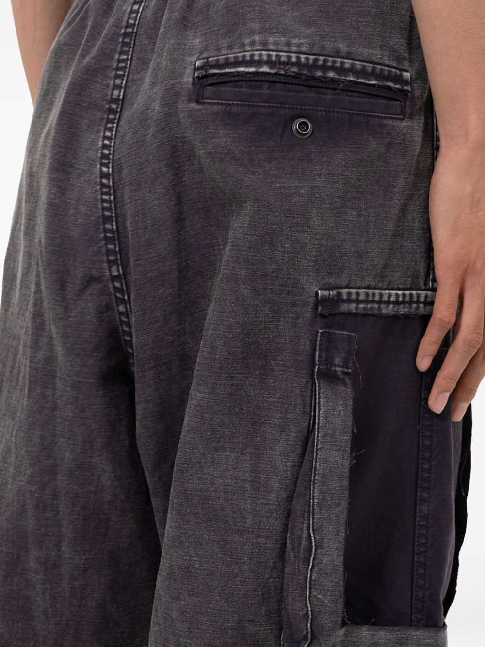 panelled drawstring jeans - 5