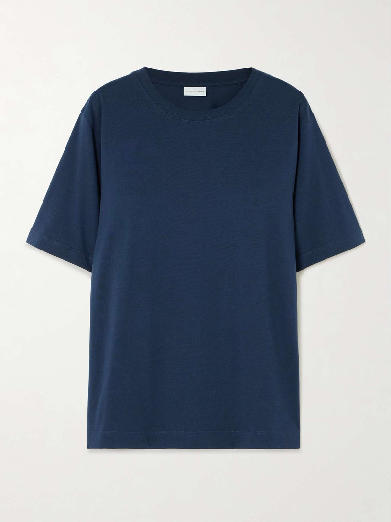 Oversized cotton-jersey T-shirt Navy - 1