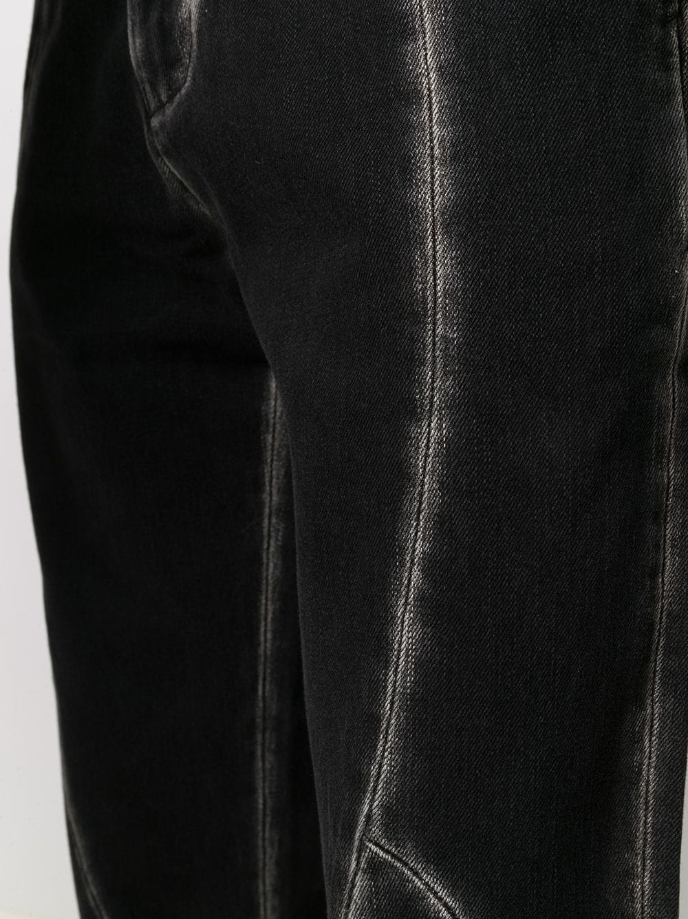 distressed-effect panelled trousers - 5