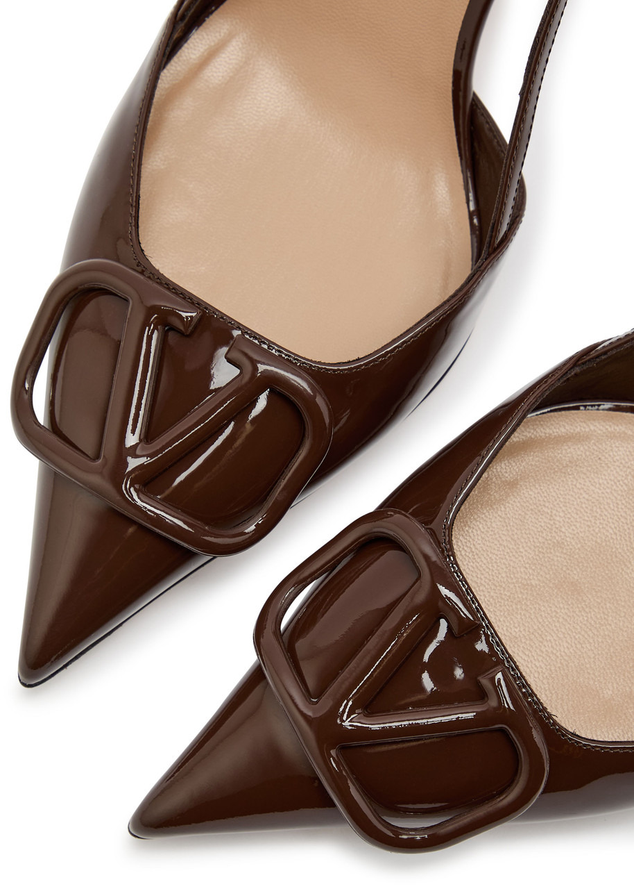 Valentino Vlogo Signature 90 Patent Leather Slingback Pumps - 4