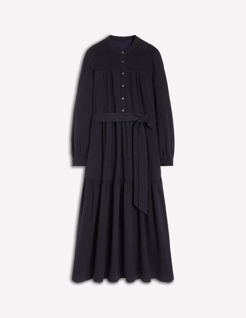 Cecily Double Cloth Midi Dress-Midnight Blue 1