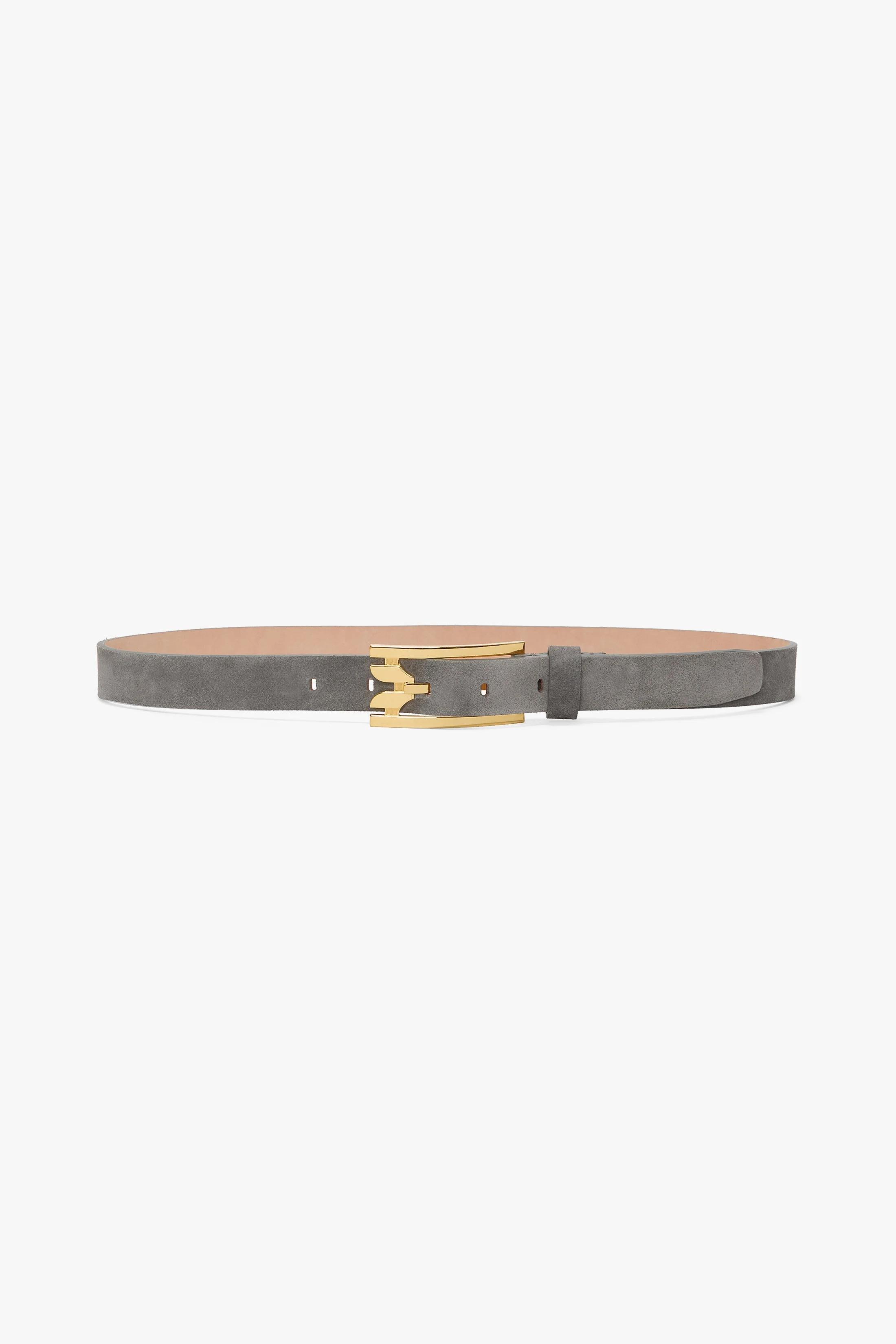 Dorian Pin-Buckle Belt In Pebble Grey Suede - 1