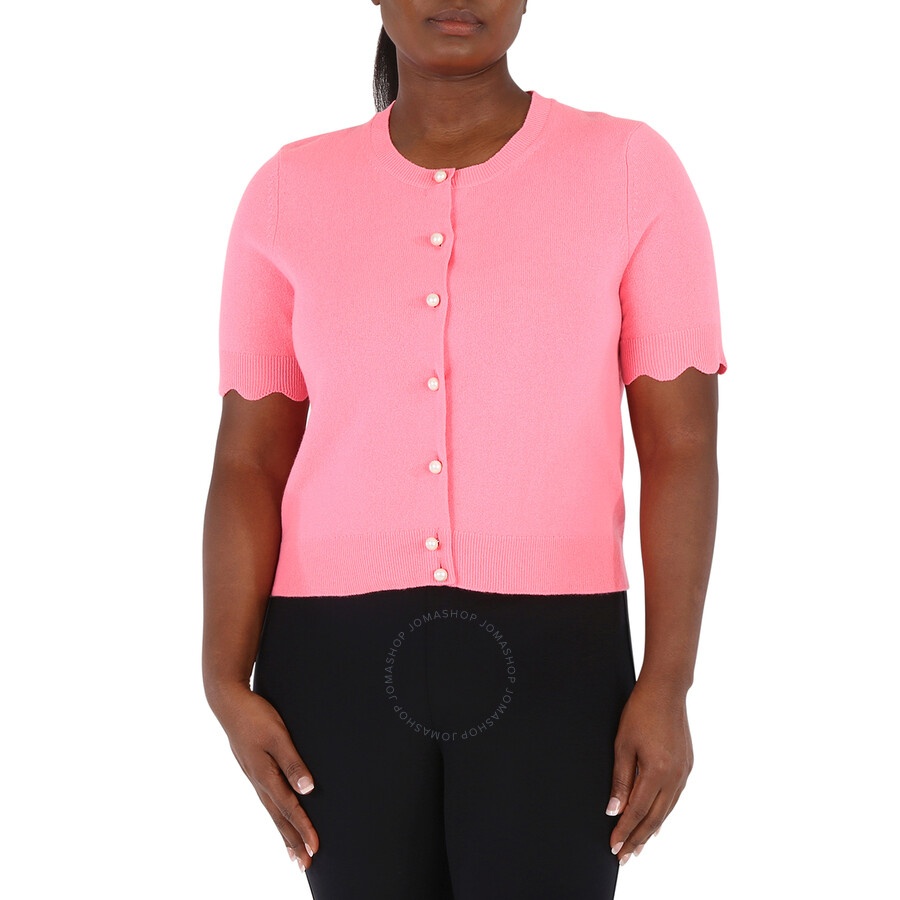 Marc Jacobs Peach Short Sleeved Cashmere Cardigan - 3