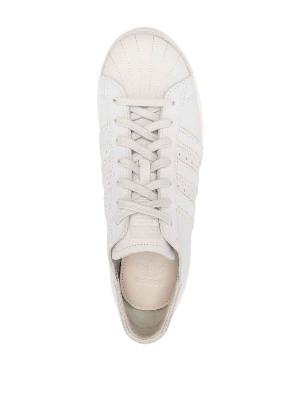 round-toe leather sneakers - 4