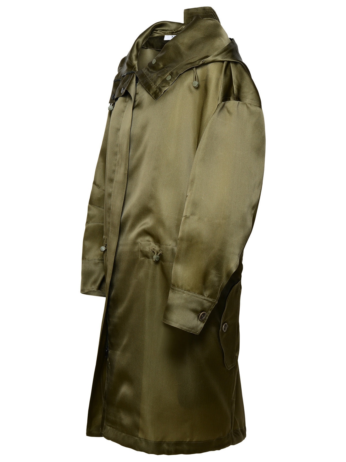 Max Mara Donna 'Tambuto' Khaki Green Silk Parka - 2