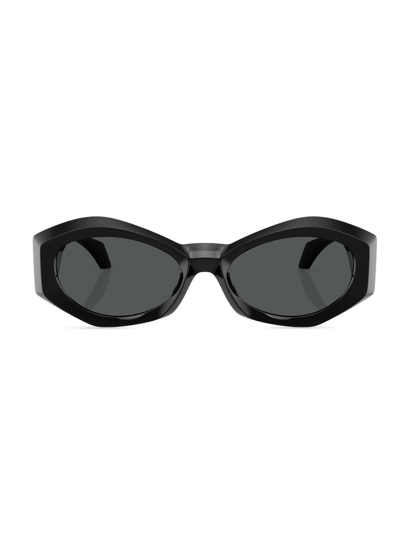 Women's 54MM Geometric Sunglasses - Black Gold Dark Grey 1
