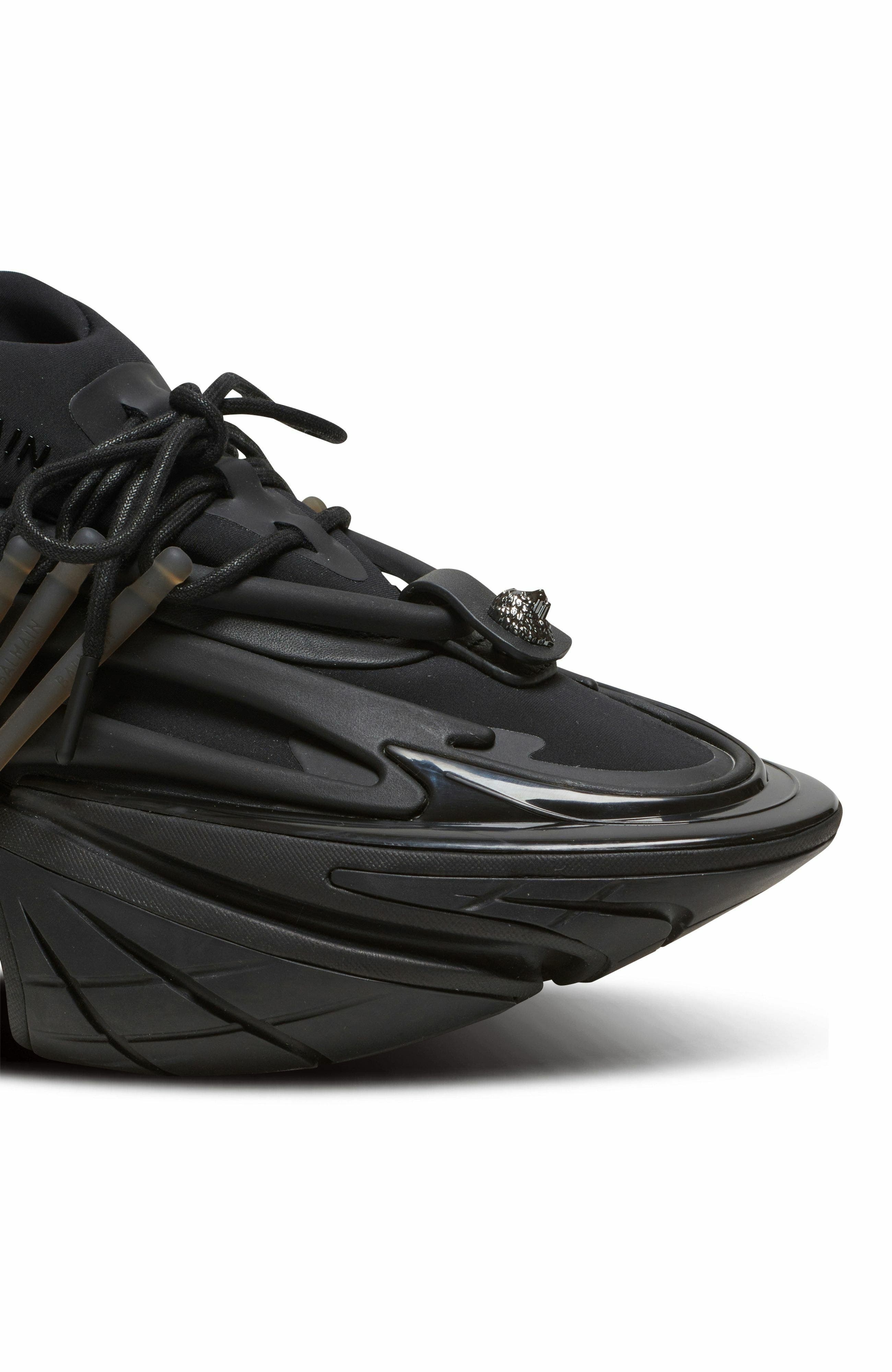 Balmain Leather Unicorn low-top sneakers in Black at Nordstrom - 7