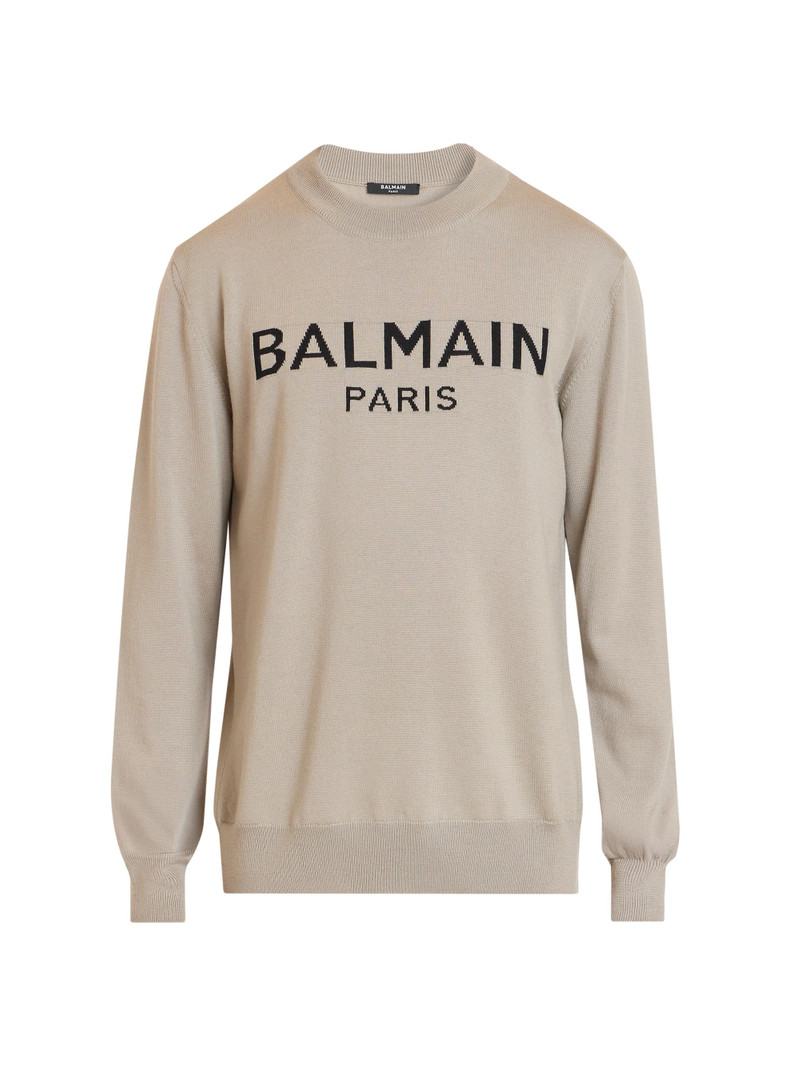 Men's Logo Merino Wool Sweater - Noir 1