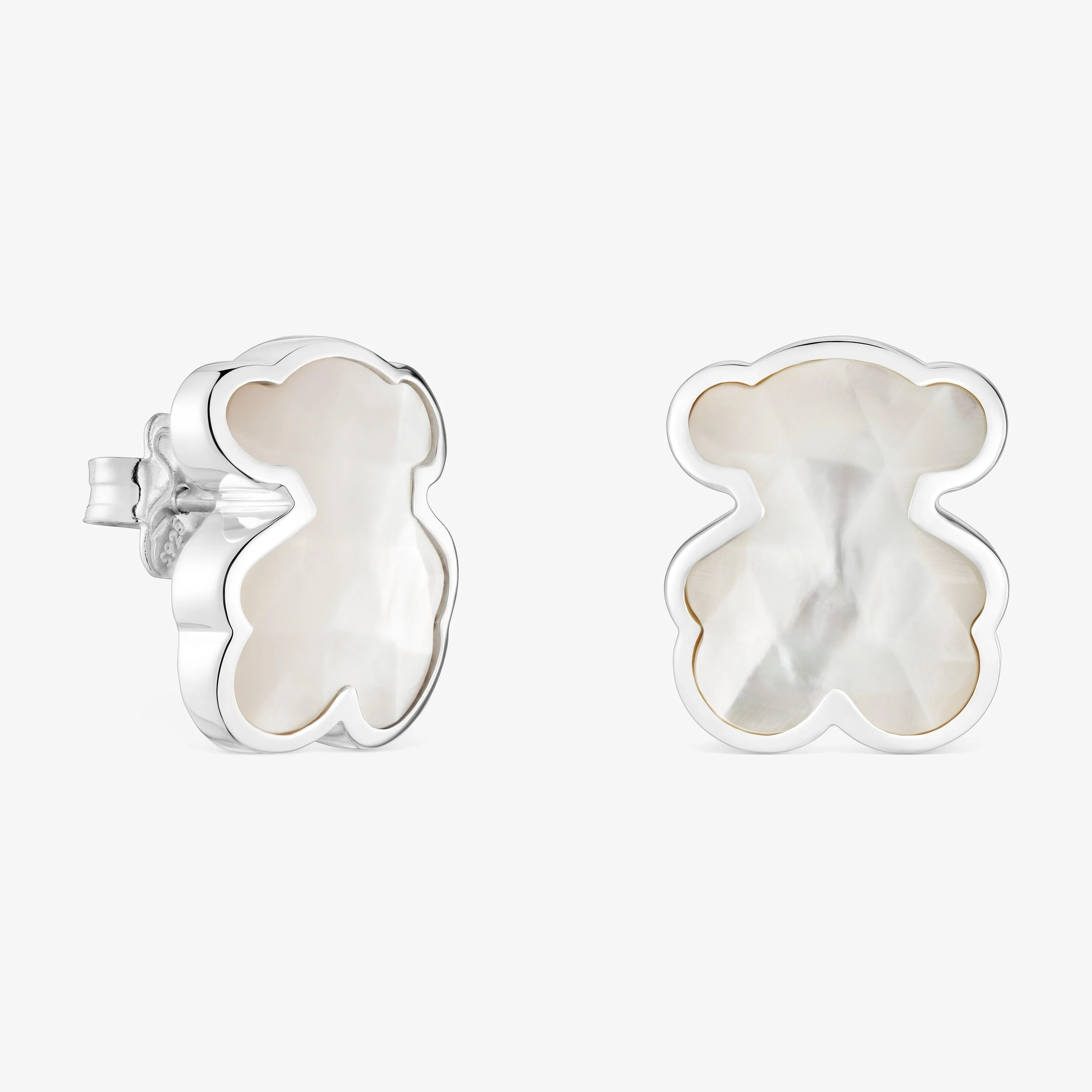 16 mm silver and mother-of-pearl bear Earrings TOUS Icon Color - 1