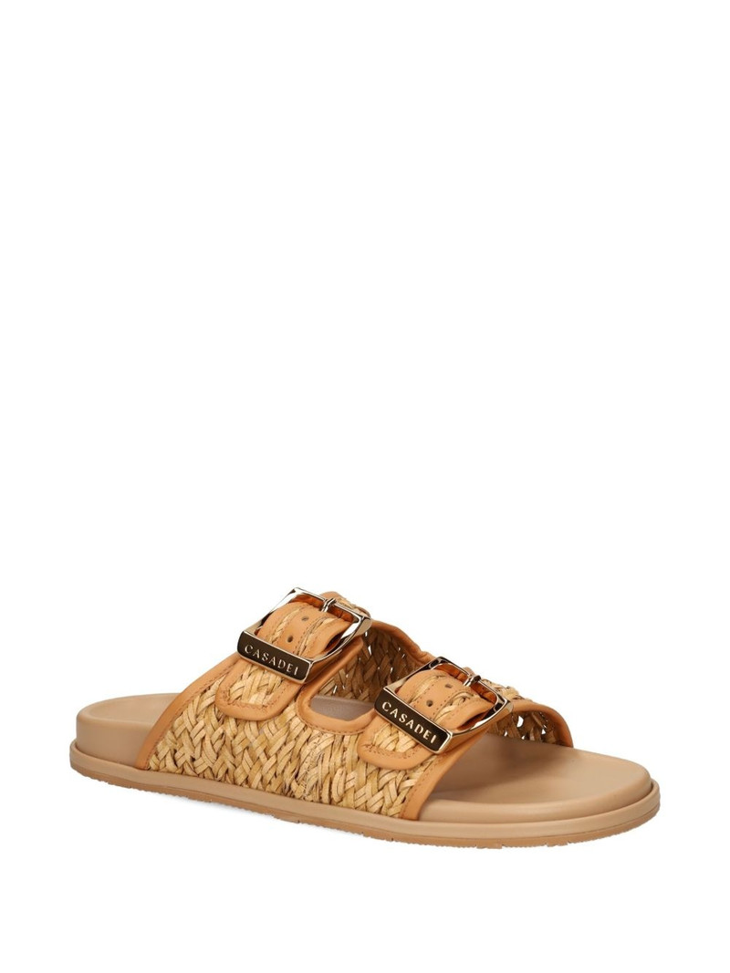 CASADEI Birky woven double-buckle sandals outlook
