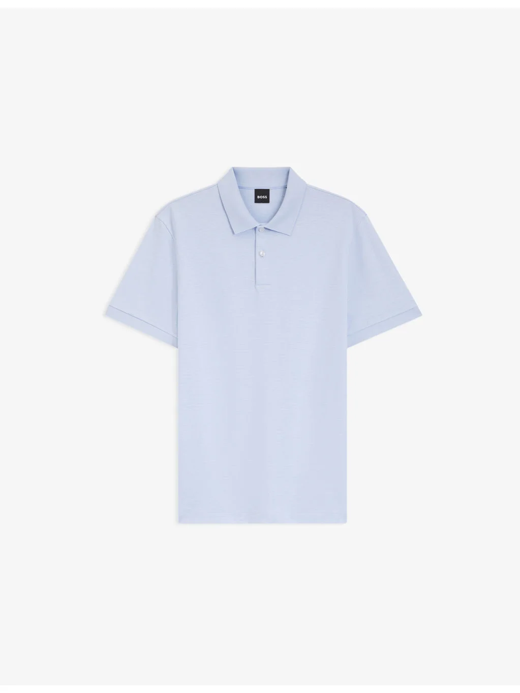 Short-Sleeved Textured Cotton Polo Shirt - 1