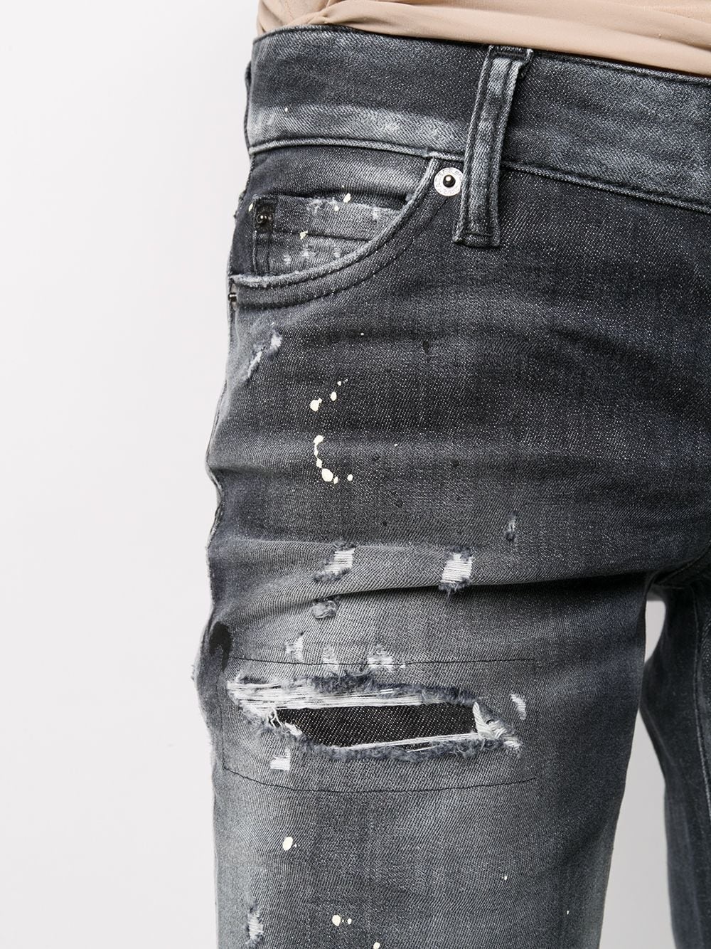 distressed-effect slim-fit jeans - 5