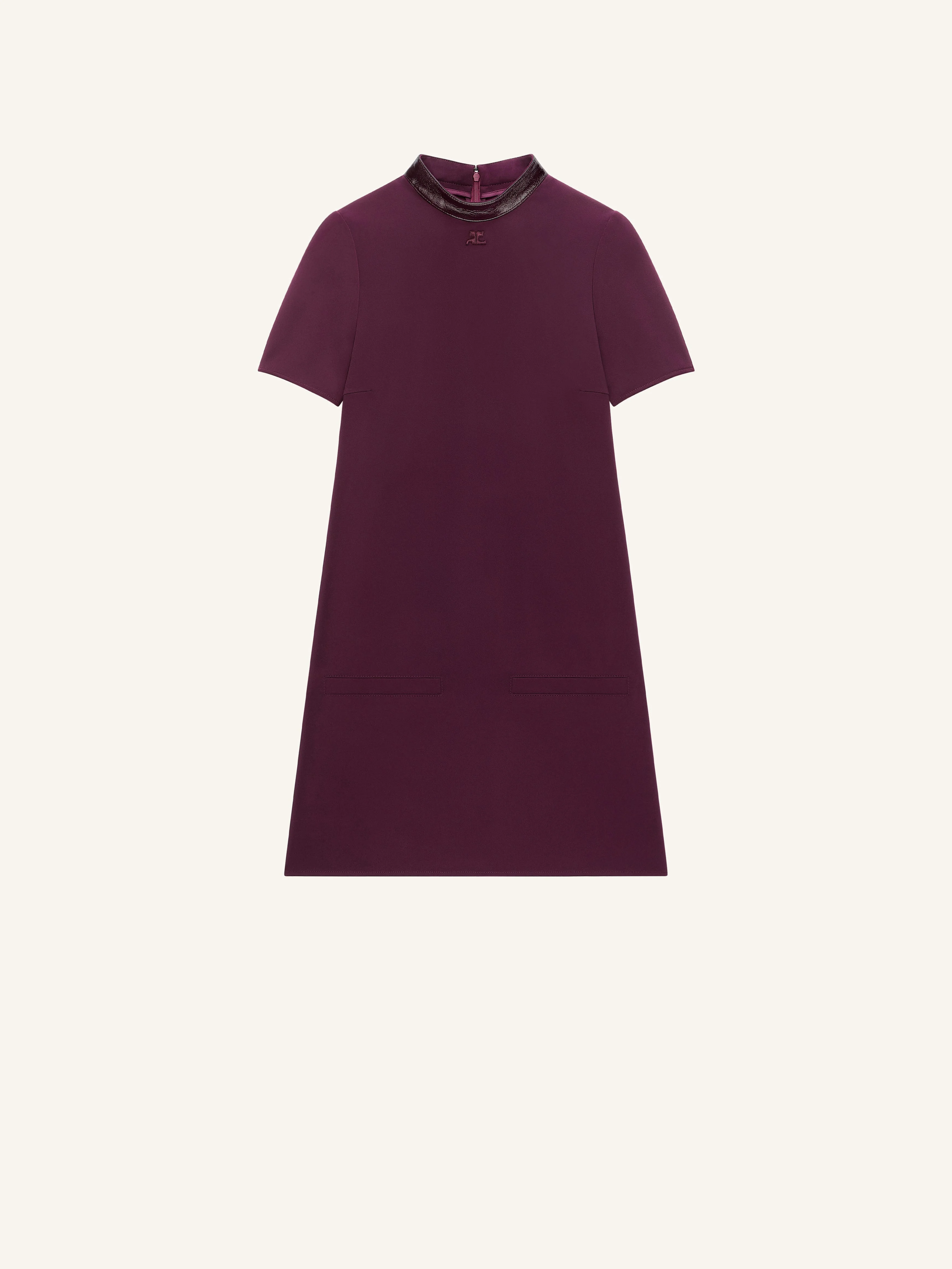 VINYL COLLAR A-LINE DRESS - 1