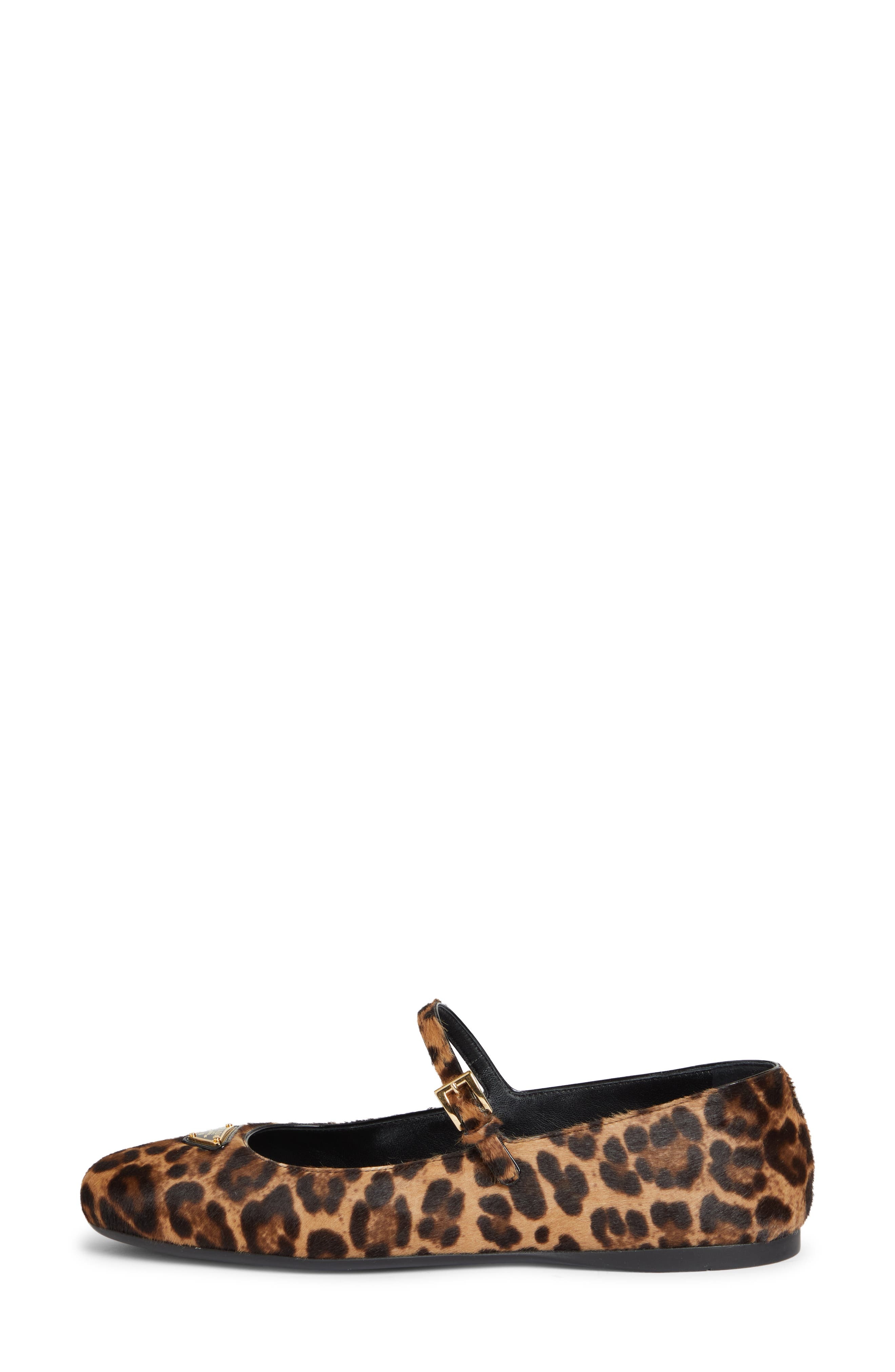 Prada Genuine Calf Hair Mary Jane Flat in Miele Calf Hair Print at Nordstrom - 3