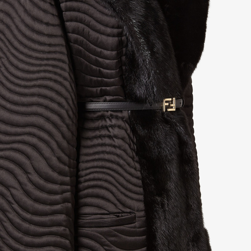 Coat Black satin and mink coat 3