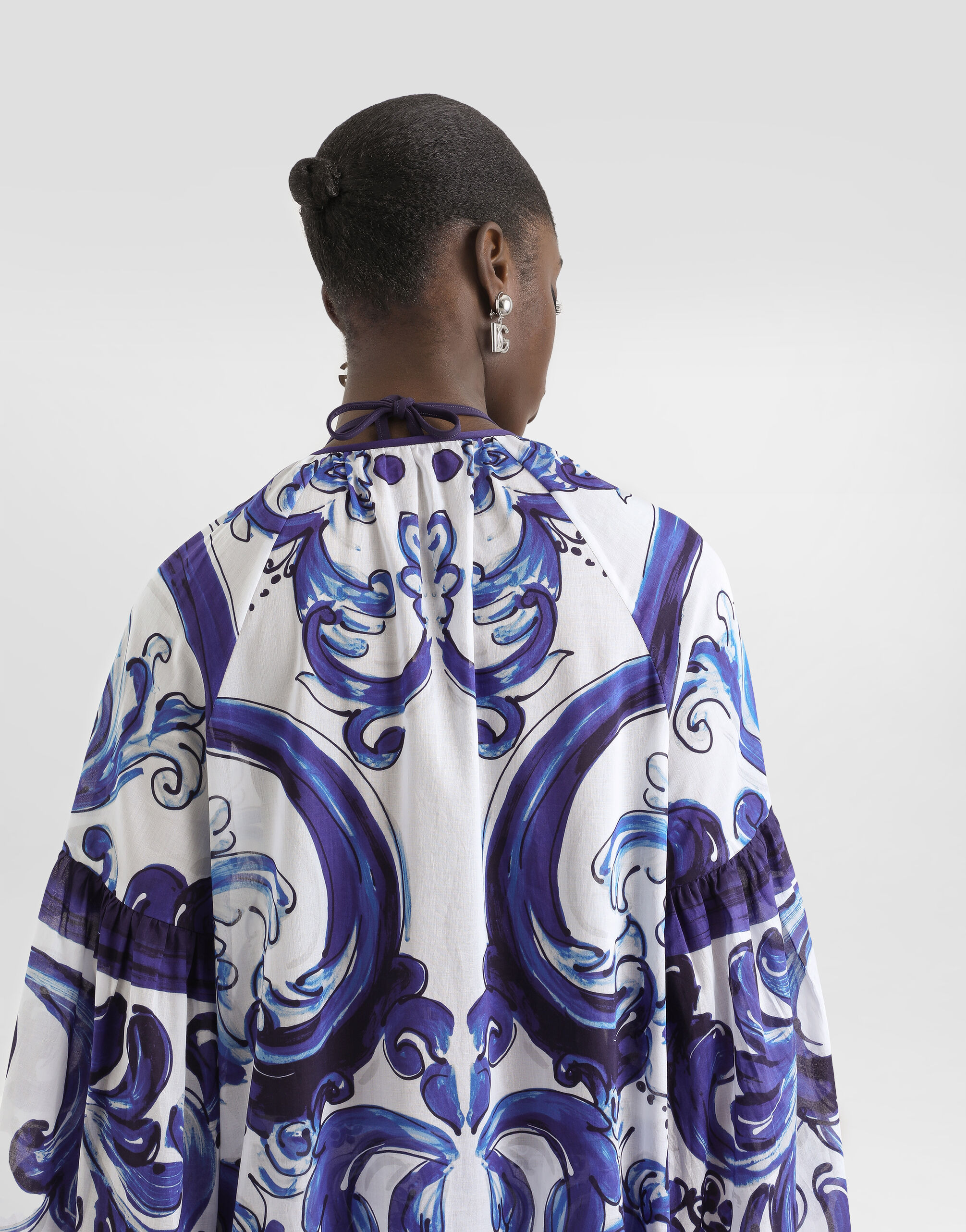 Majolica-print cotton dress - 5