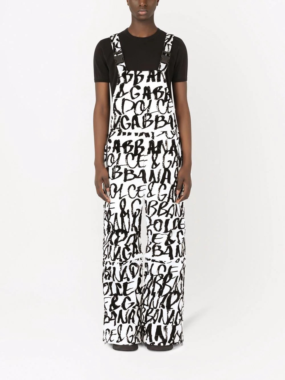 graffiti logo-print dungarees - 3