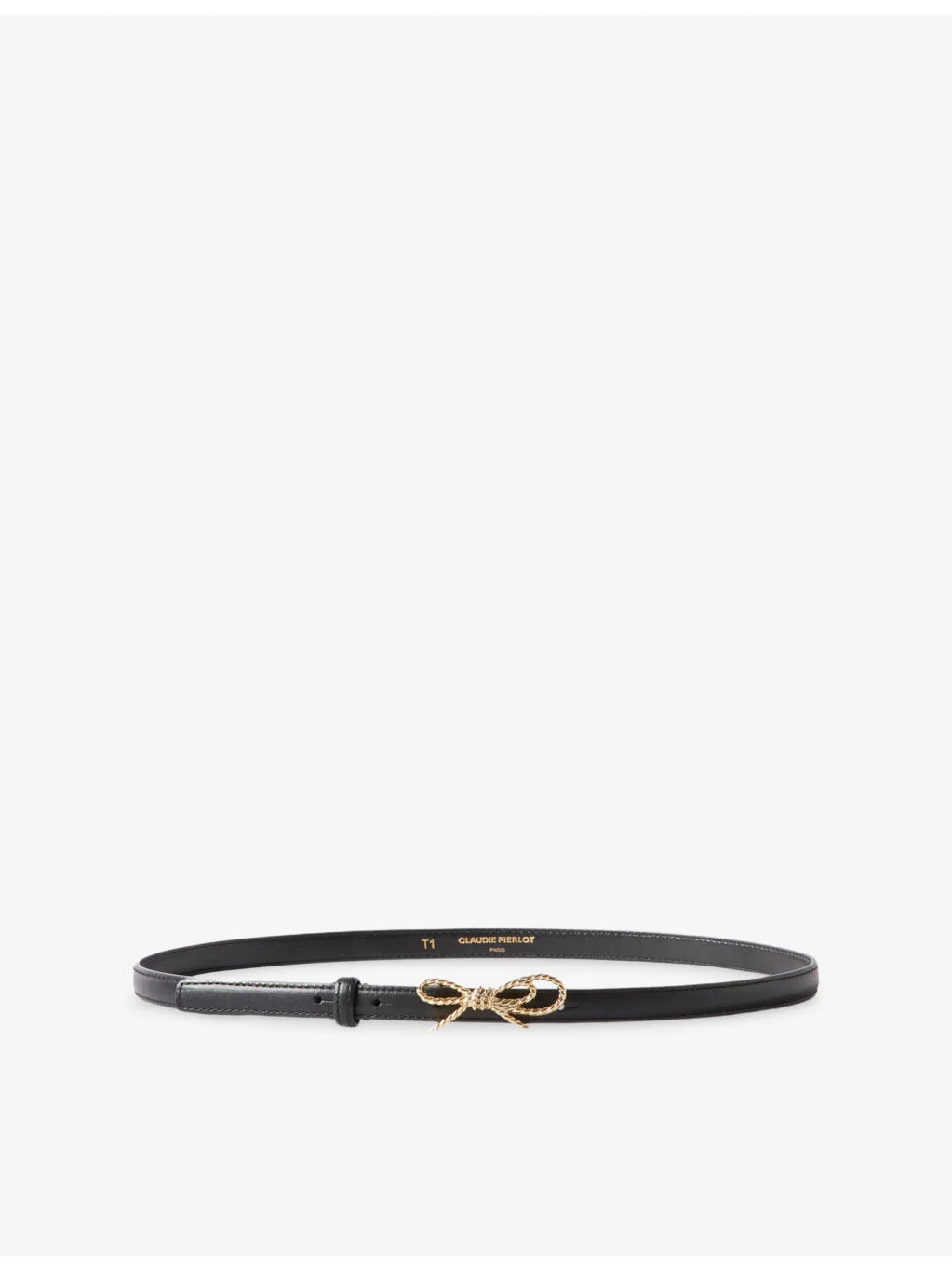 Bow-Buckle Slim Leather Belt - 1