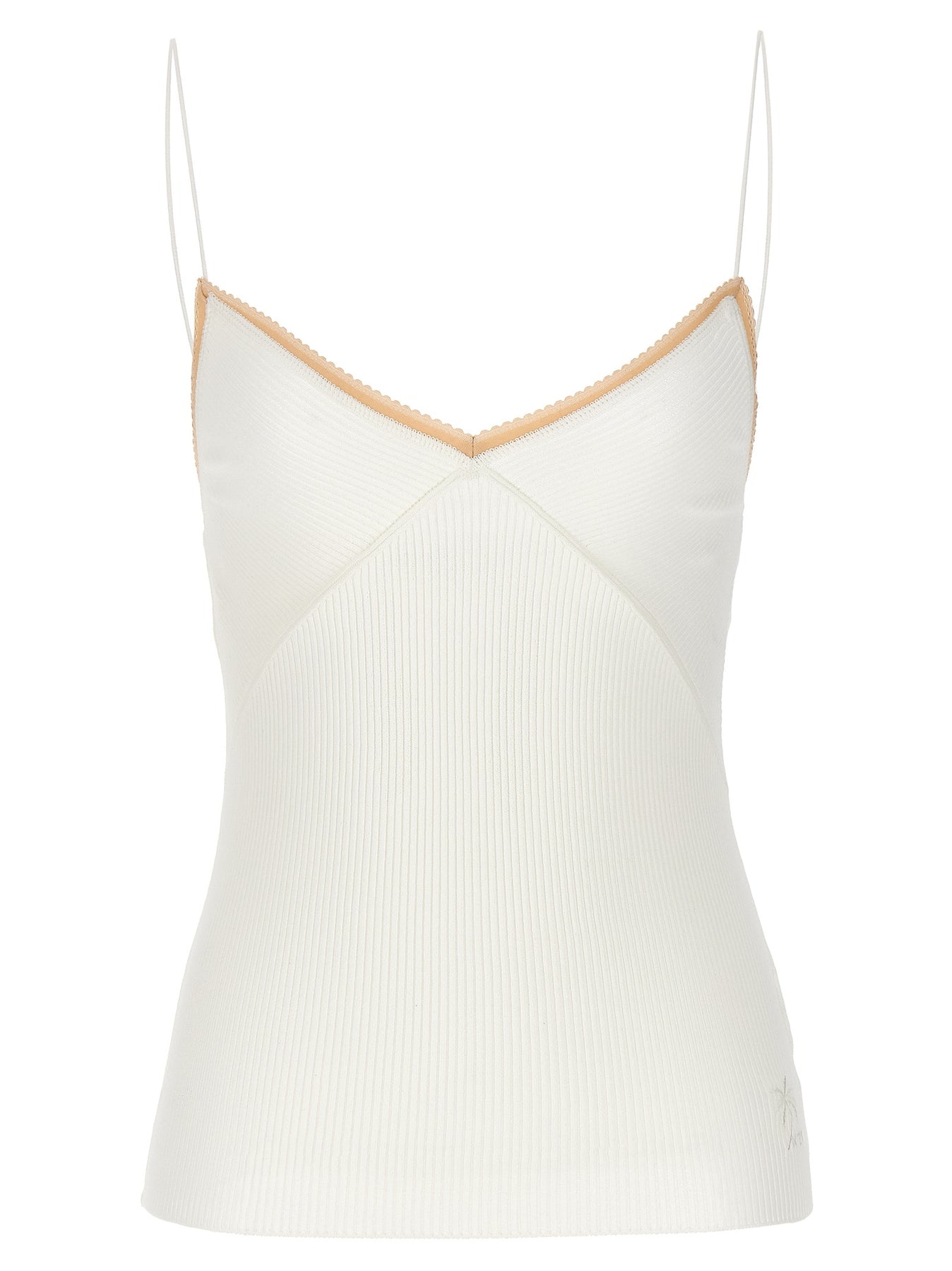 Ribbed Tank Top Tops White - 1