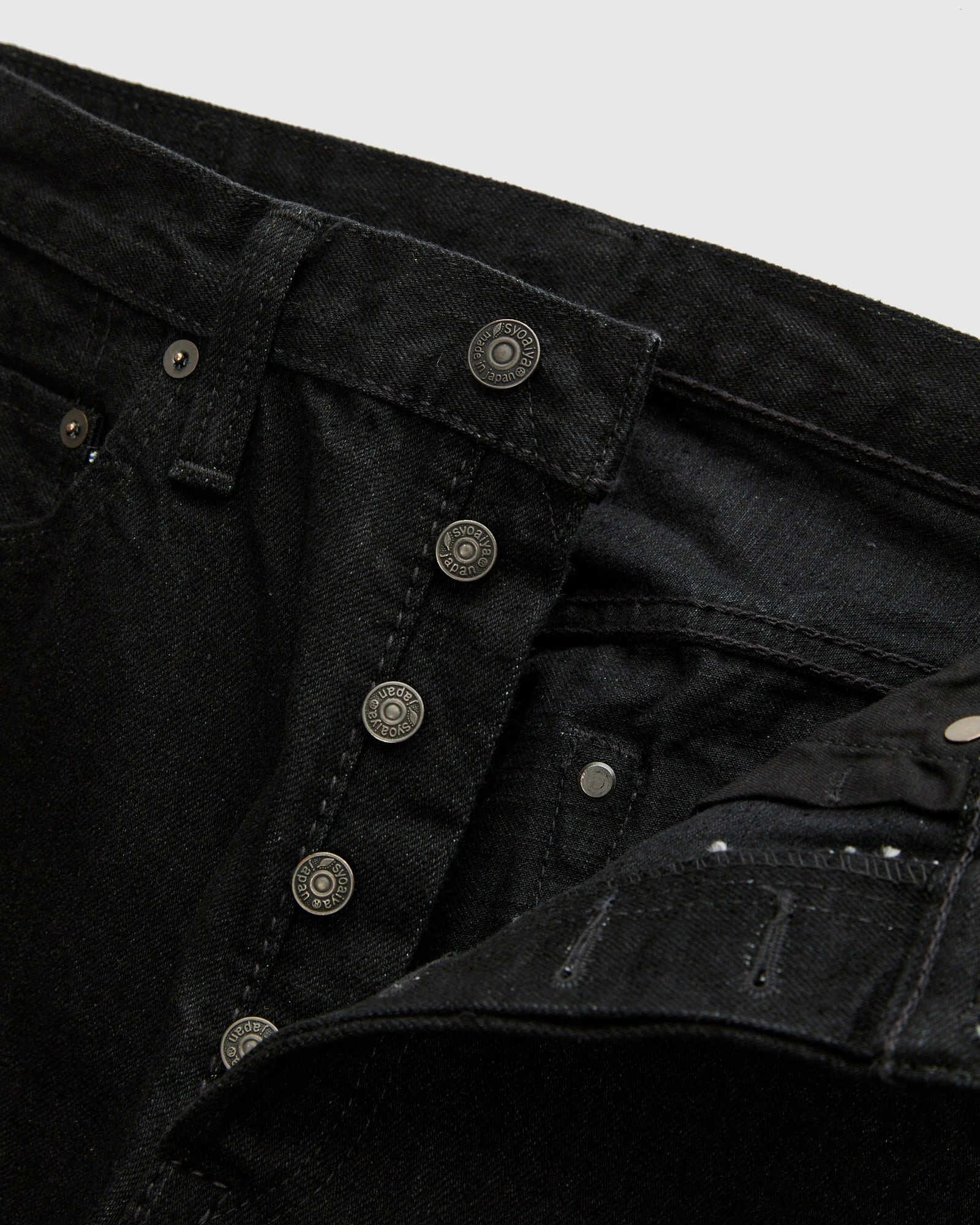 XX-003-BK 14oz Rinsed Double Black Selvedge Denim - Regular Straight Fit - 8
