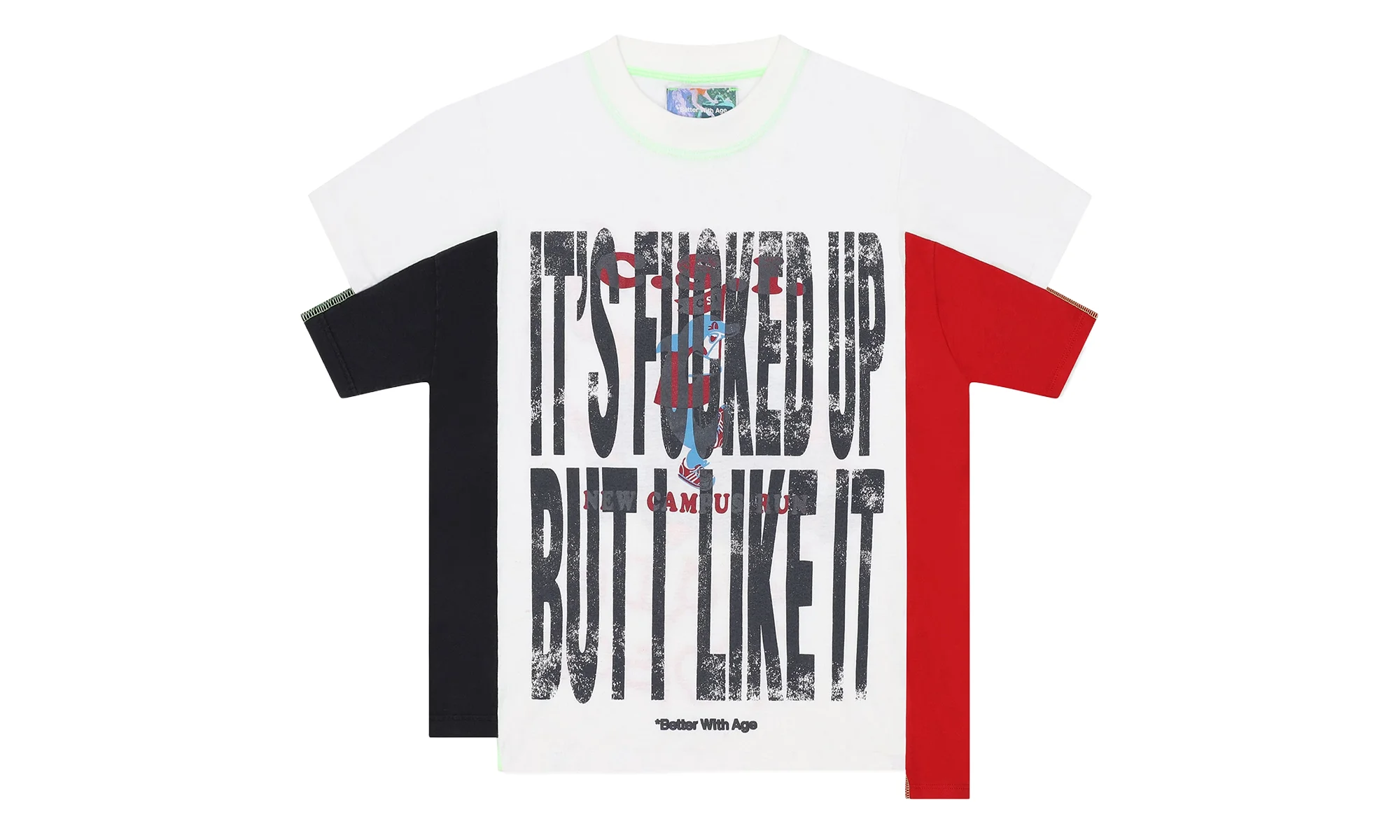 Poison 3 Panel Tee "White / Black / Red" BWA262 - 1