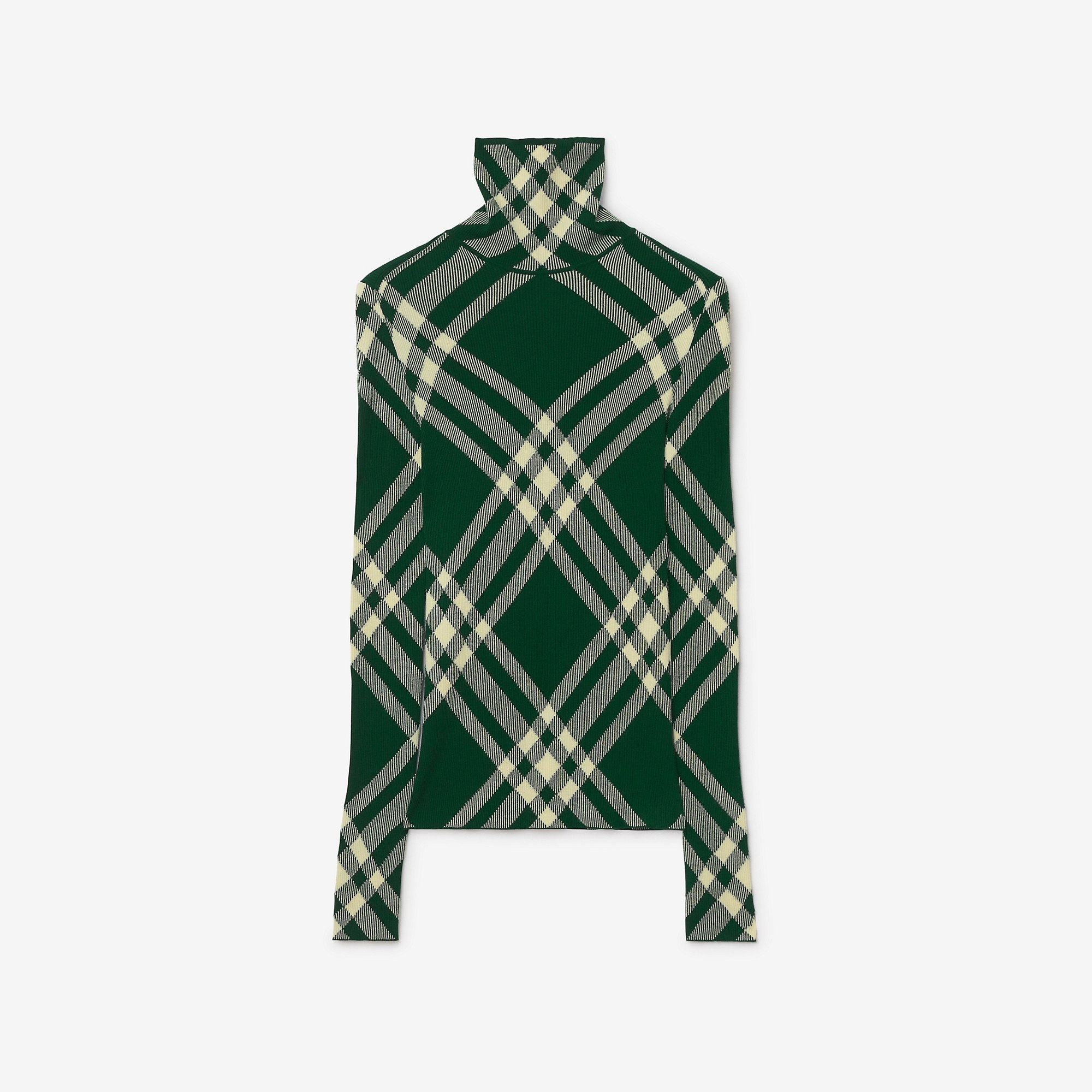 Check Wool Blend Sweater - 1