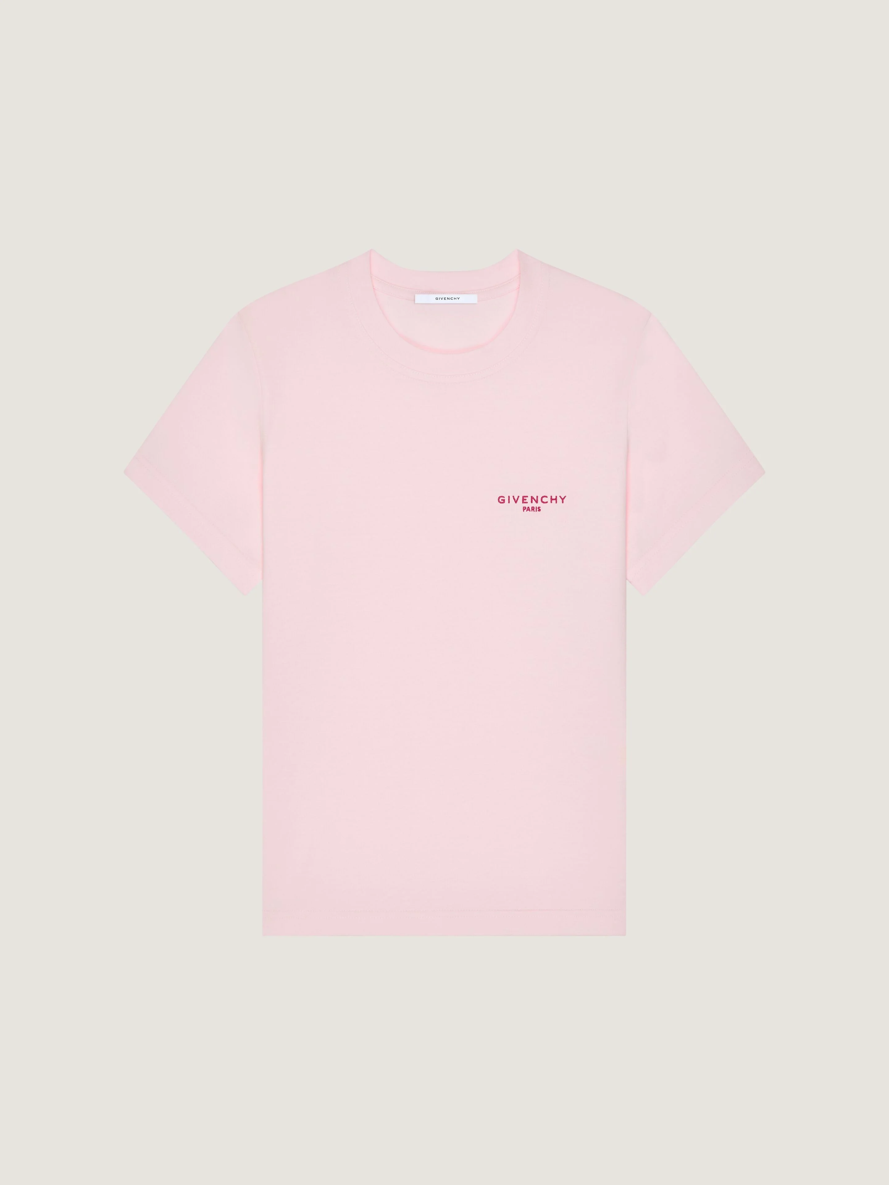 SLIM T-SHIRT IN COTTON WITH GIVENCHY PARIS EMBROIDERY - 1