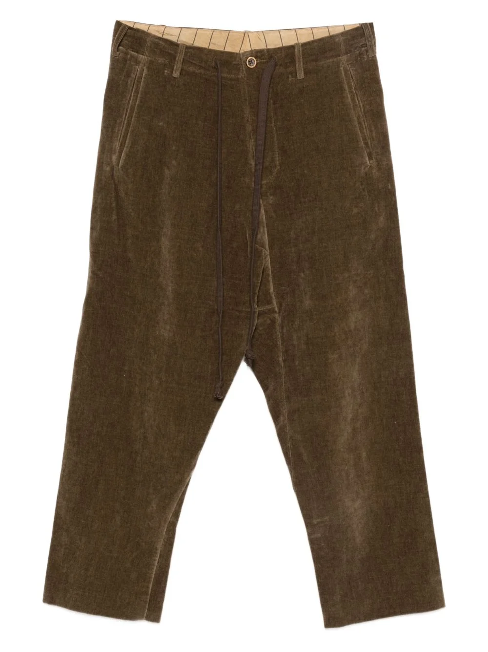 drawstring corduroy trousers - 1