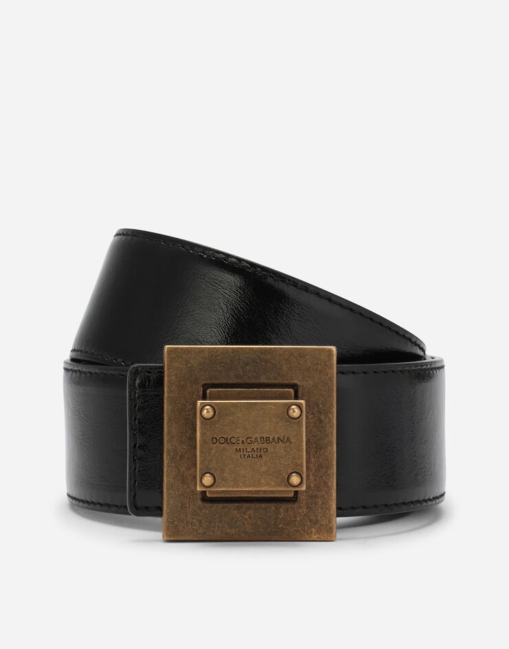 Mino calfskin belt with branded buckle - 1