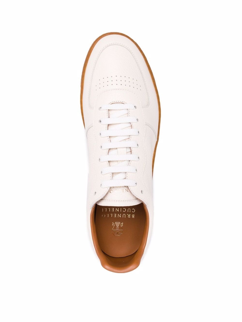 full-grain leather lace-up sneakers - 4