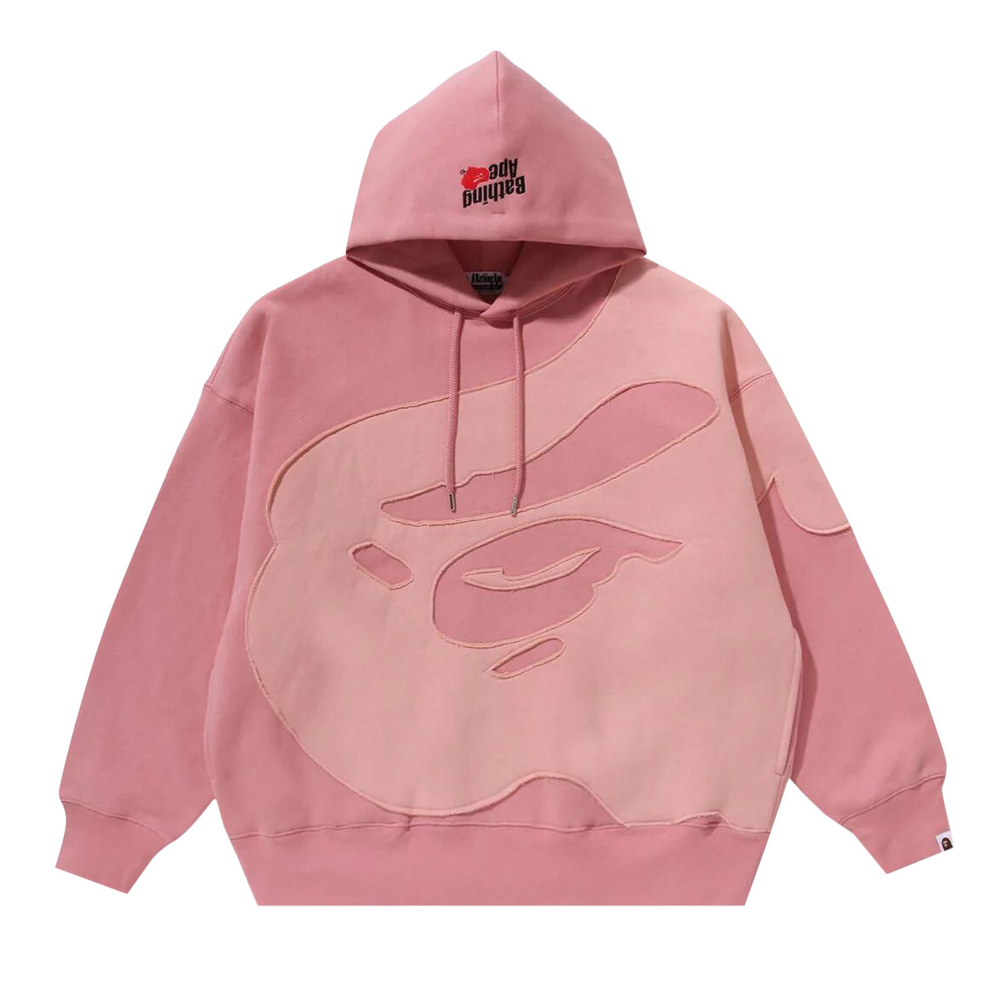 BAPE Head Patch Pullover Hoodie 'Pink' - 1