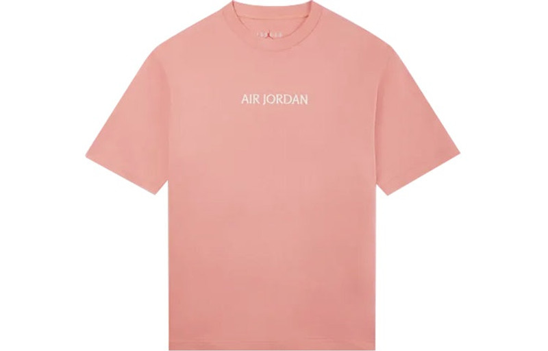 Jordan Men's Air Jordan Solid Color Alphabet Logo Printing Round Neck Short Sleeve Pink T-Shirt DO6100-604 outlook
