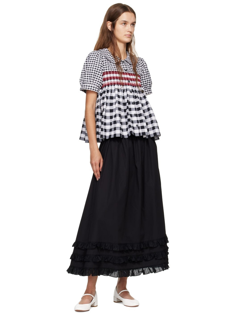 Molly Goddard Black Olive Midi Skirt outlook