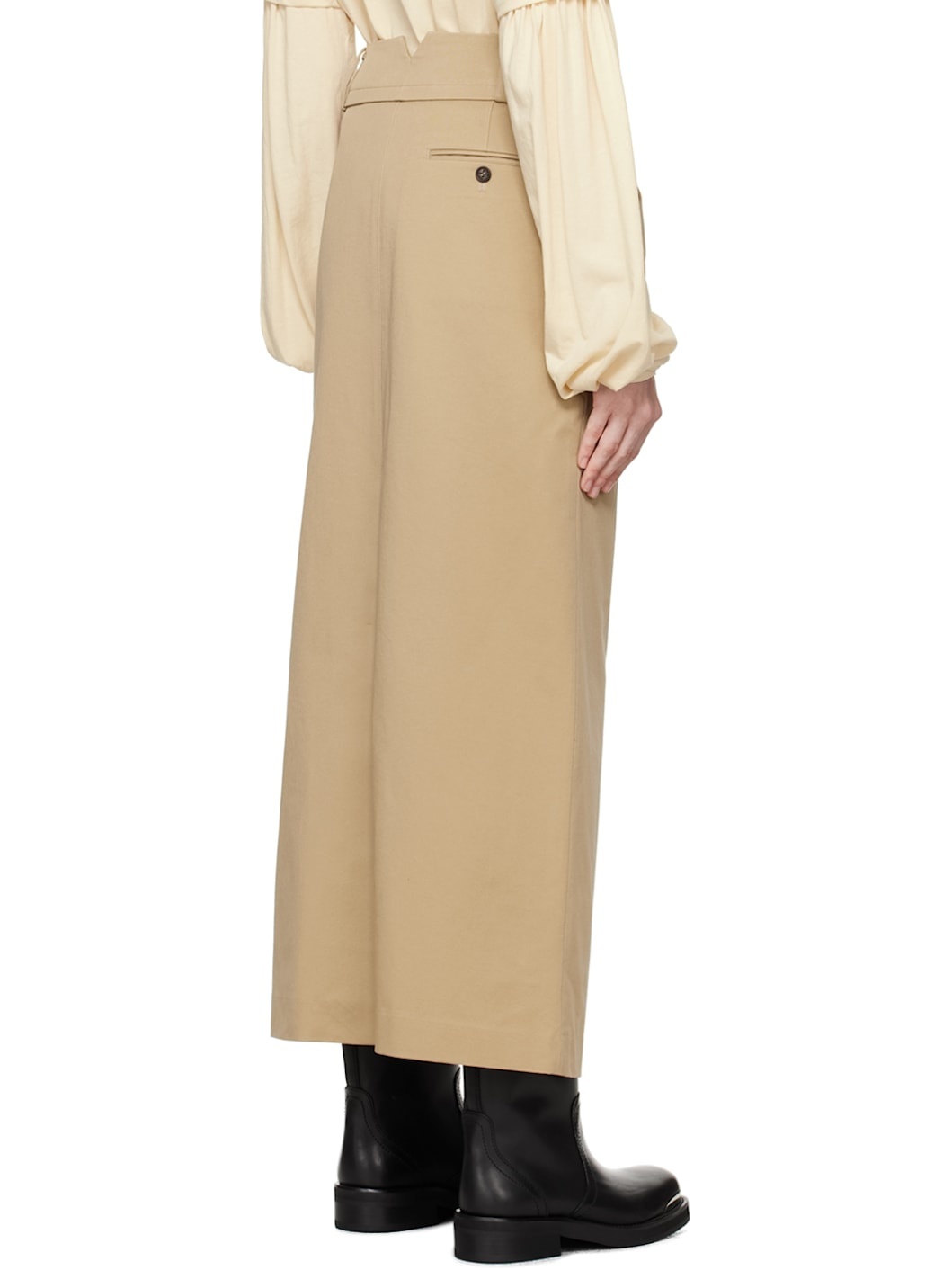 Beige Fly Out Maxi Skirt - 3