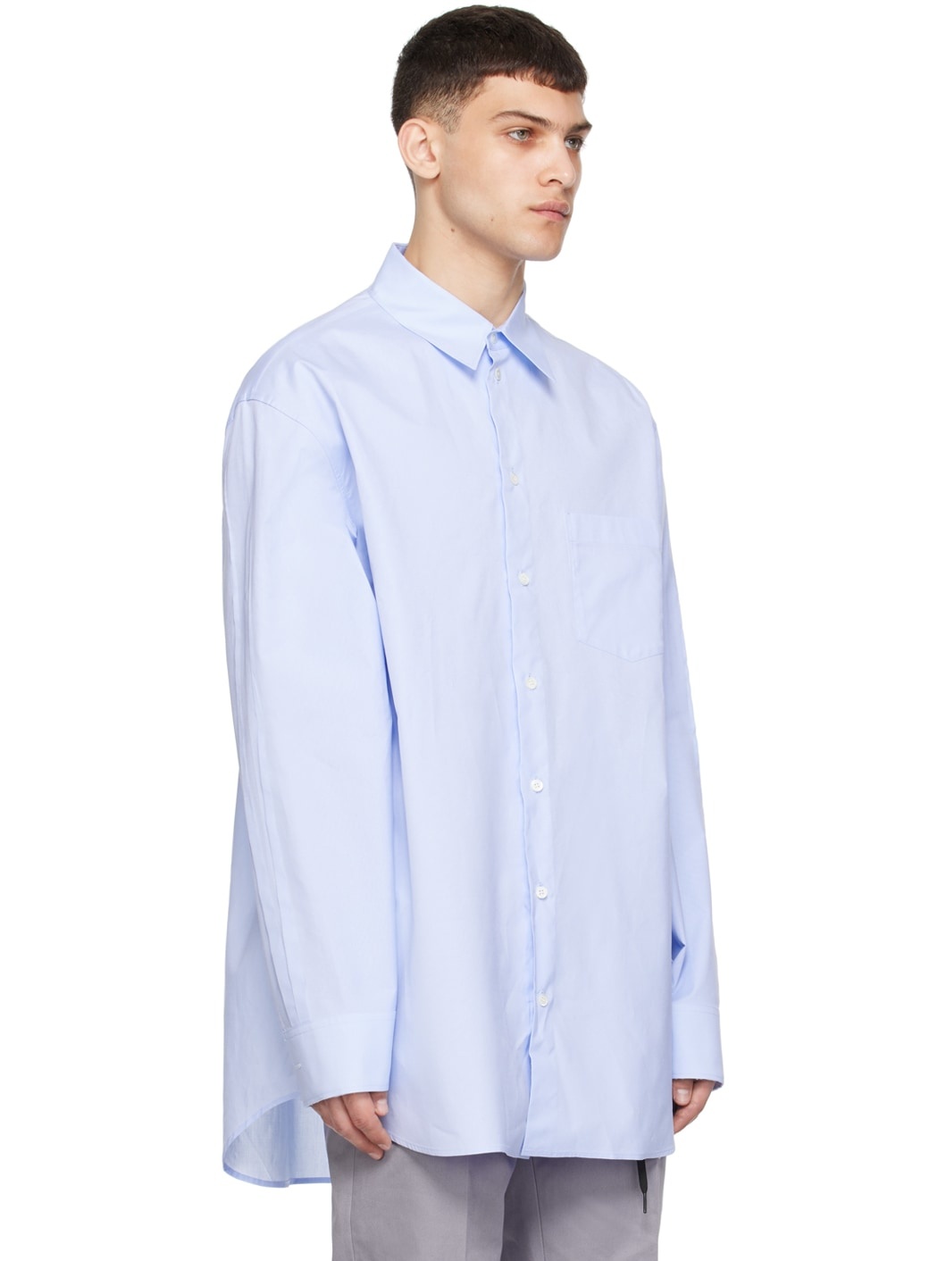 Blue Raw Edge Shirt - 2