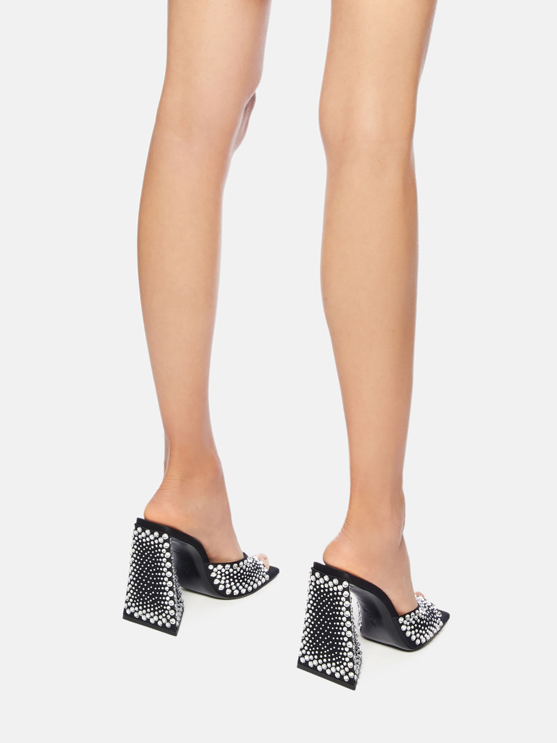 ''DEVON'' BLACK AND CRYSTAL MULE 3