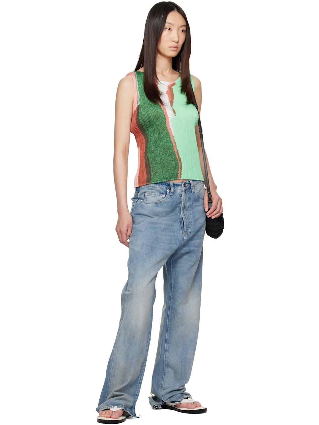 Green May Grainy Colors Tank Top - 4