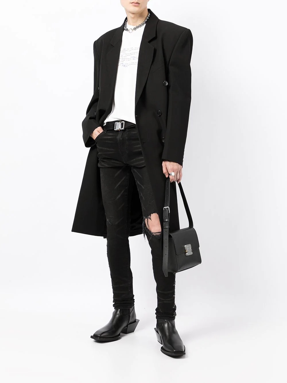 black wool coat - 2