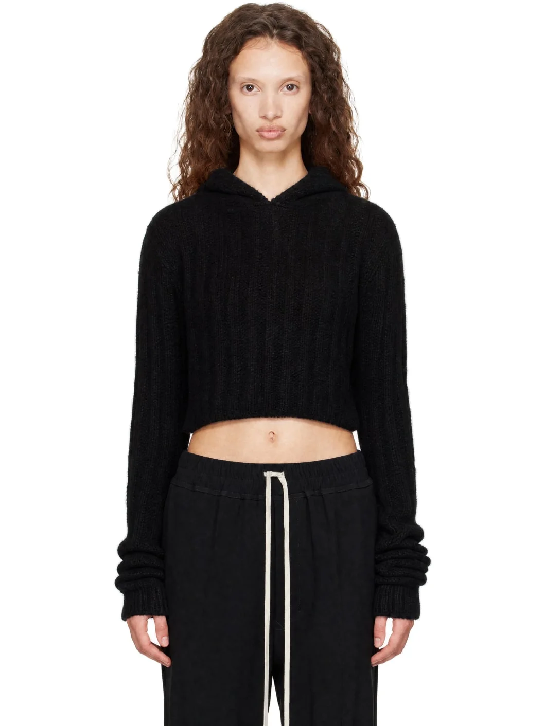 Black Tower Cropped Hoodie - 1
