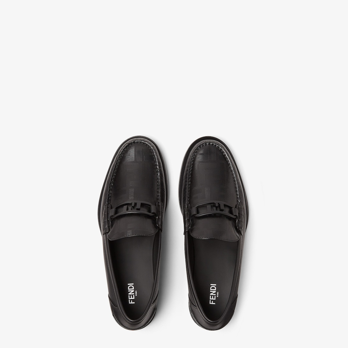 Black leather loafers - 4