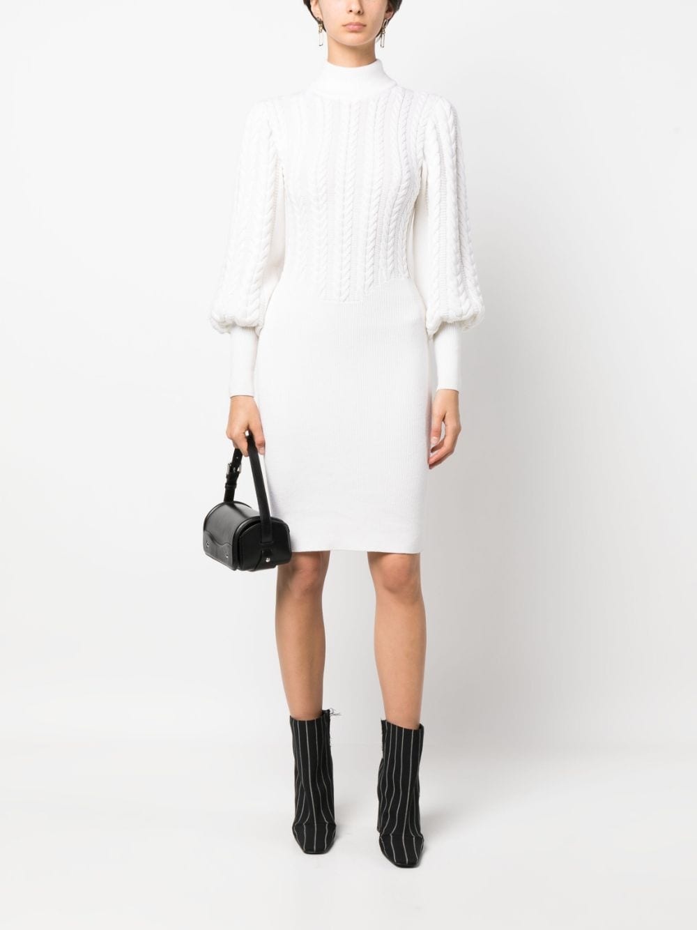 cable-knit high-neck dress - 2