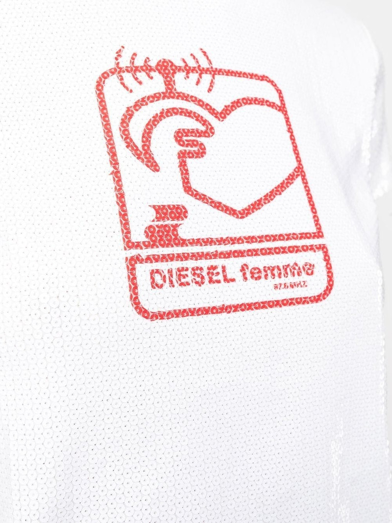 sequin-embellished logo-print T-shirt 5