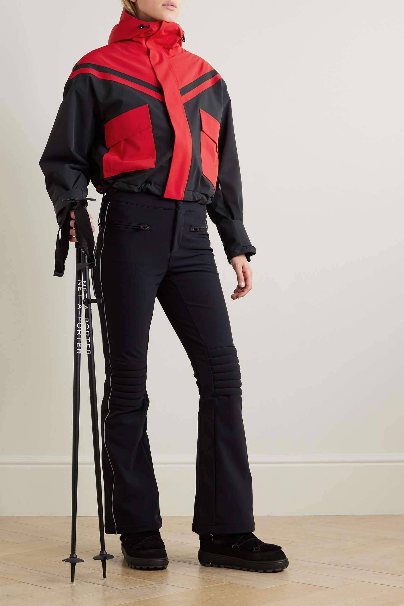 Calea cropped two-tone hooded ski jacket - 2