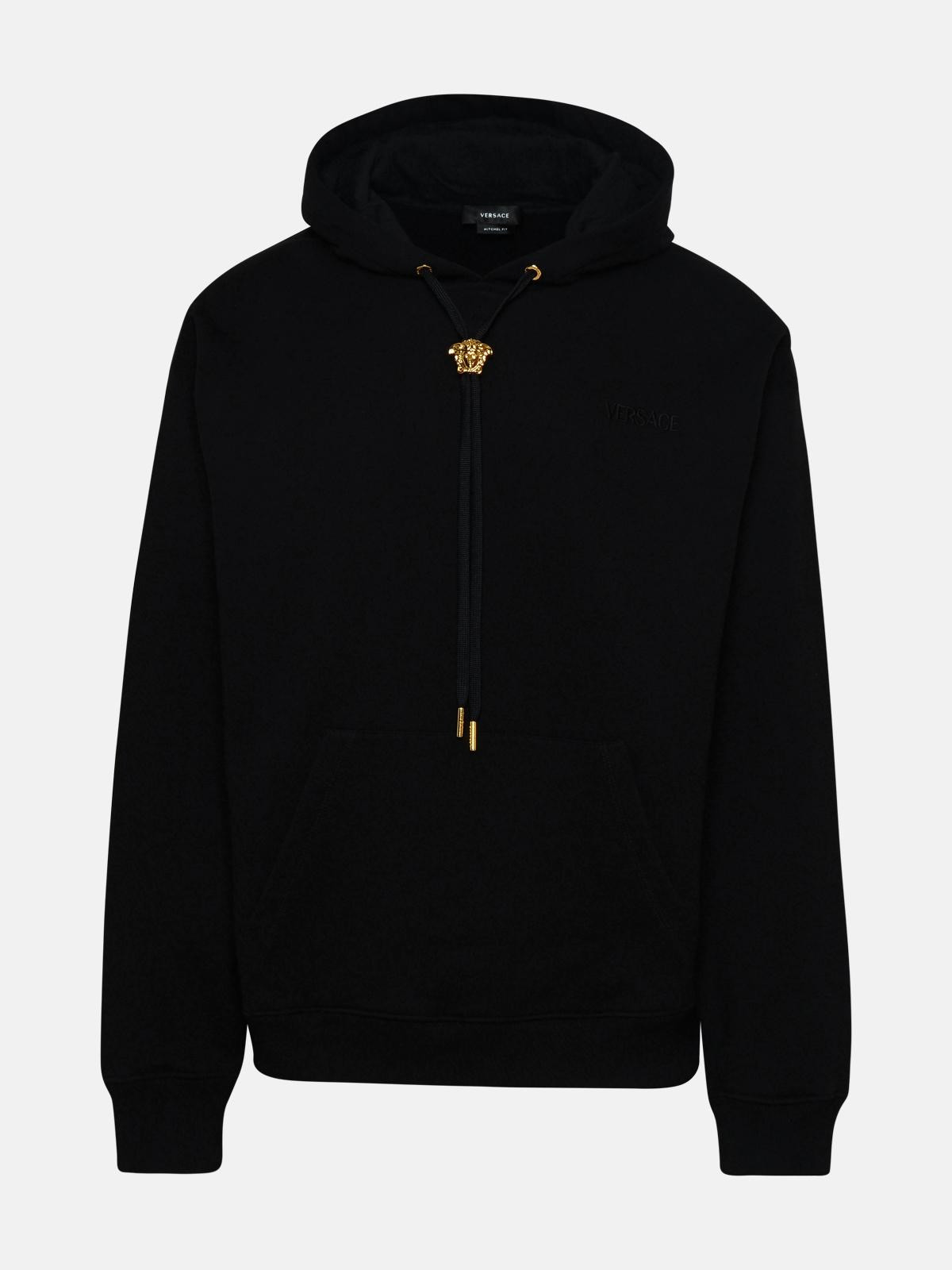 BLACK COTTON SWEATSHIRT - 1