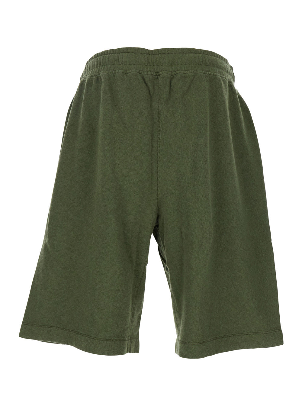 C.P. Company Men Green Shorts With Elastic Drawstring Waist And Logo Plaque On The Front In Cotton M - 2