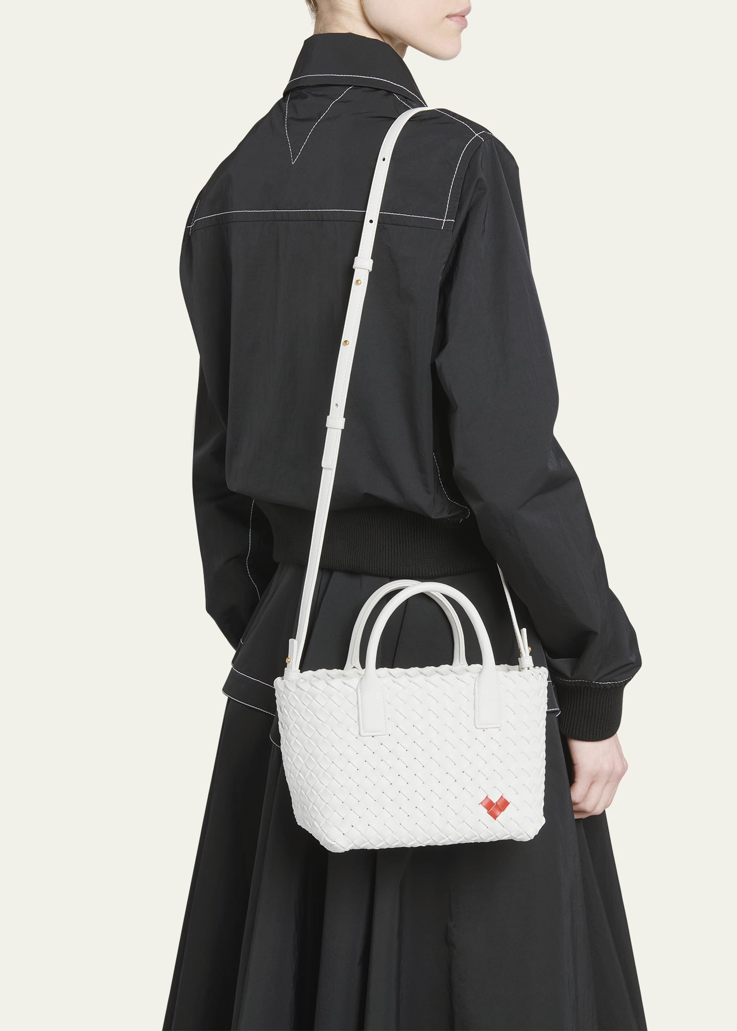 Cabat Mini Heart Leather Tote Bag - 5
