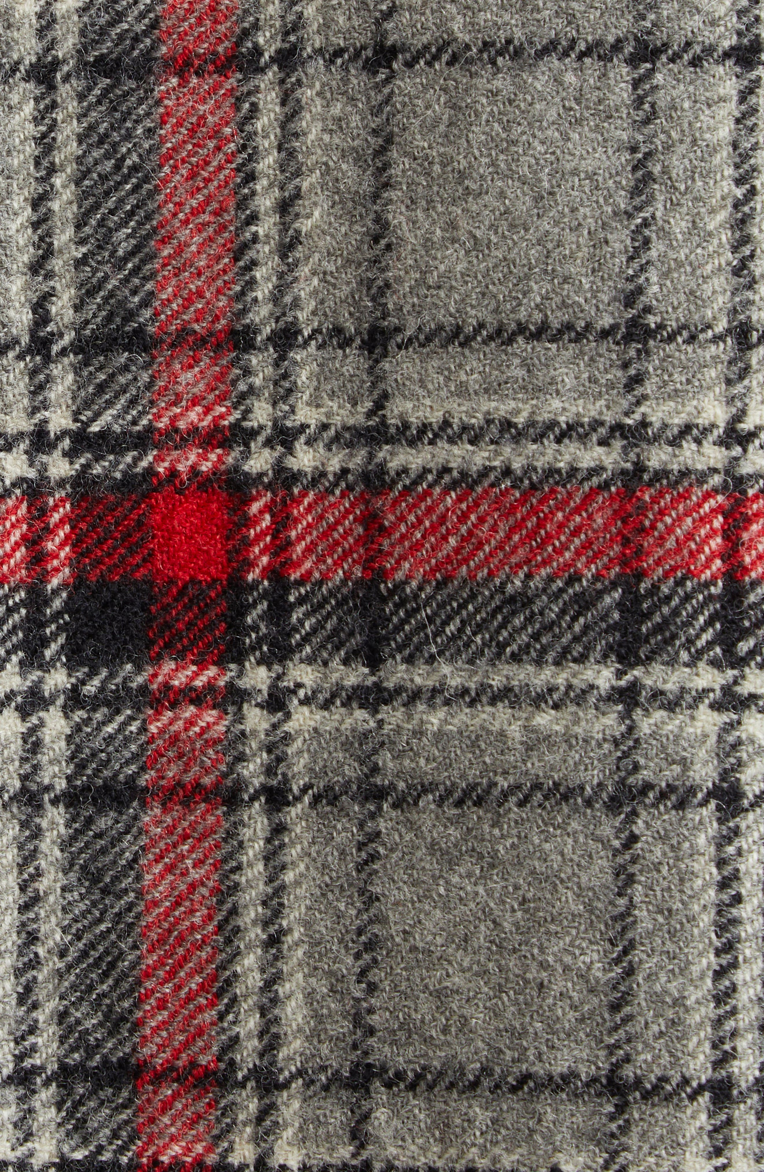 R13 Reversible Raw Cut Cotton & Virgin Wool Coat in Red/Grey Plaid at Nordstrom - 7